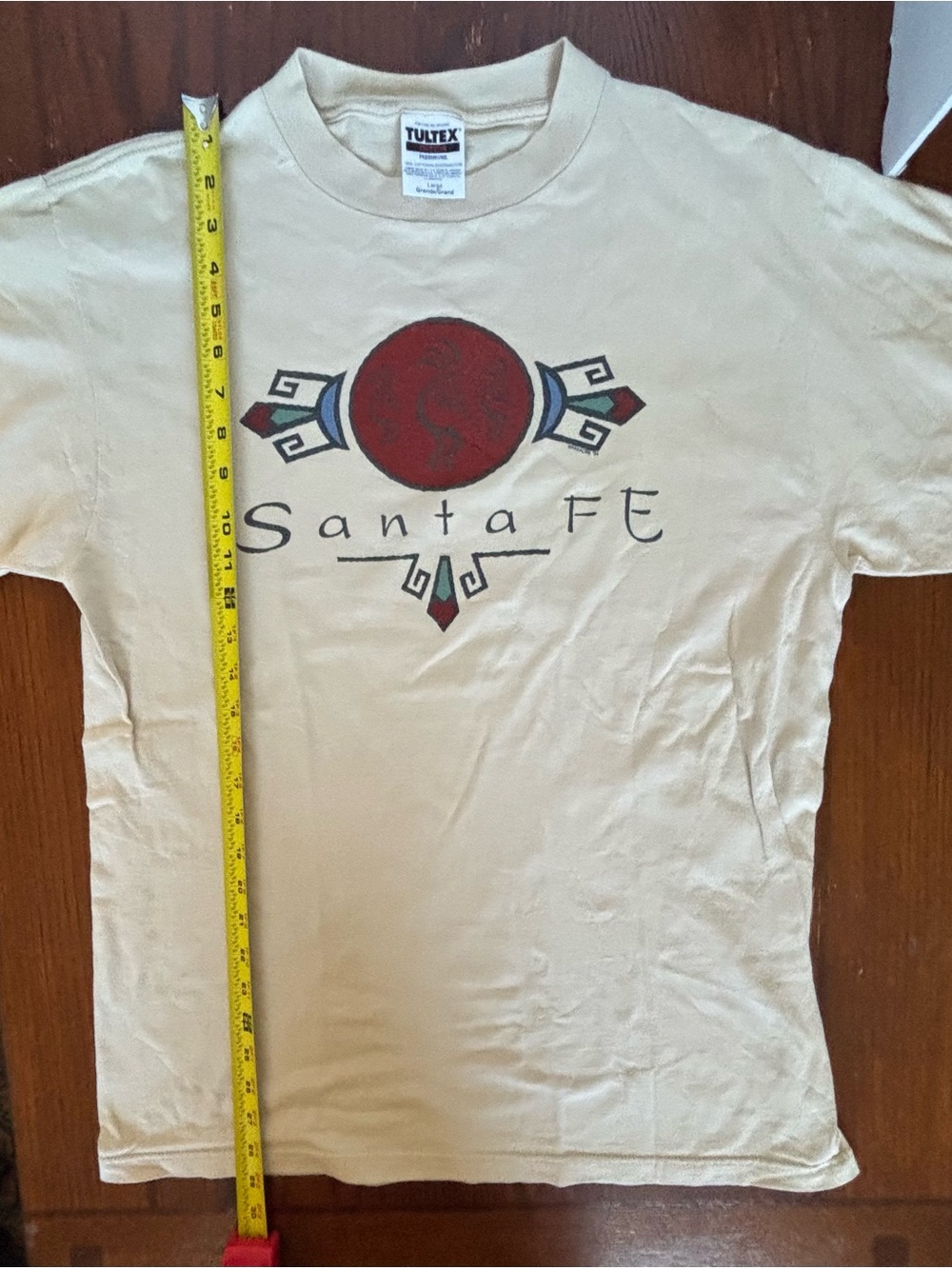 Tultex Cream Santa Fe Graphic Tee with Red & Teal Accents